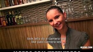 Stunning Czech bartender is paid for a sex session at work porn video